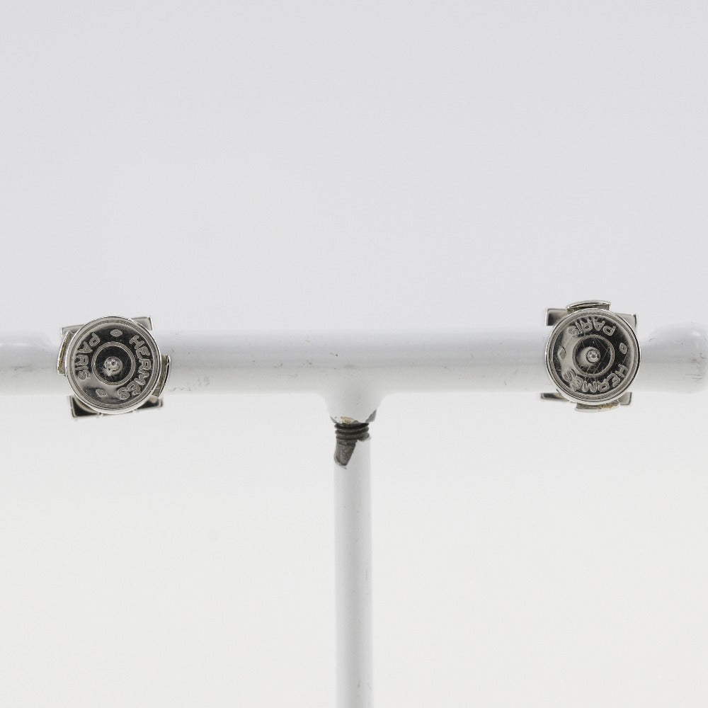 HERMES Pierce metallic Silver H cube Cardue Ash Women Used Authentic