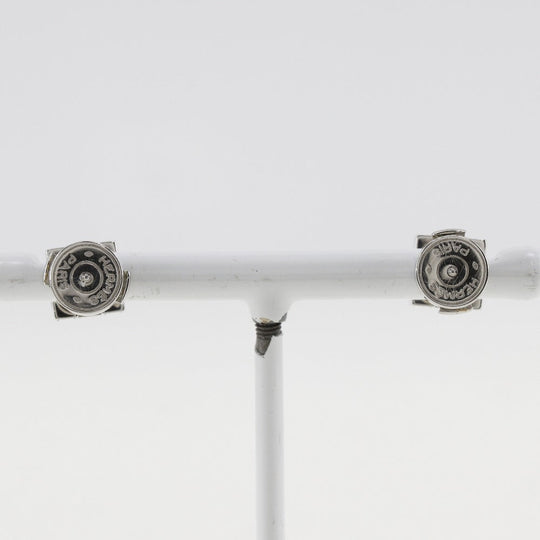 HERMES Pierce metallic Silver H cube Cardue Ash Women Used Authentic