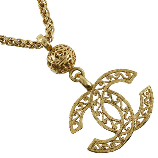 CHANEL Necklace Plated Gold gold Pendant vintage COCO Mark Women Used Authentic