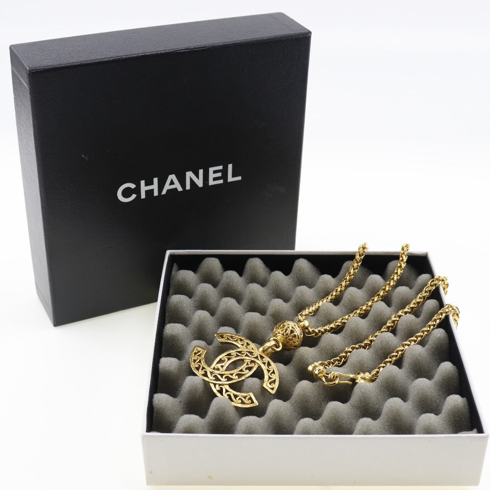 CHANEL Necklace Plated Gold gold Pendant vintage COCO Mark Women Used Authentic