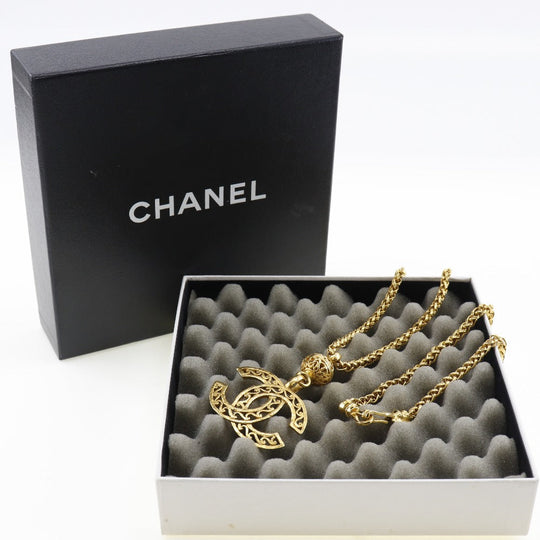 CHANEL Necklace Plated Gold gold Pendant vintage COCO Mark Women Used Authentic