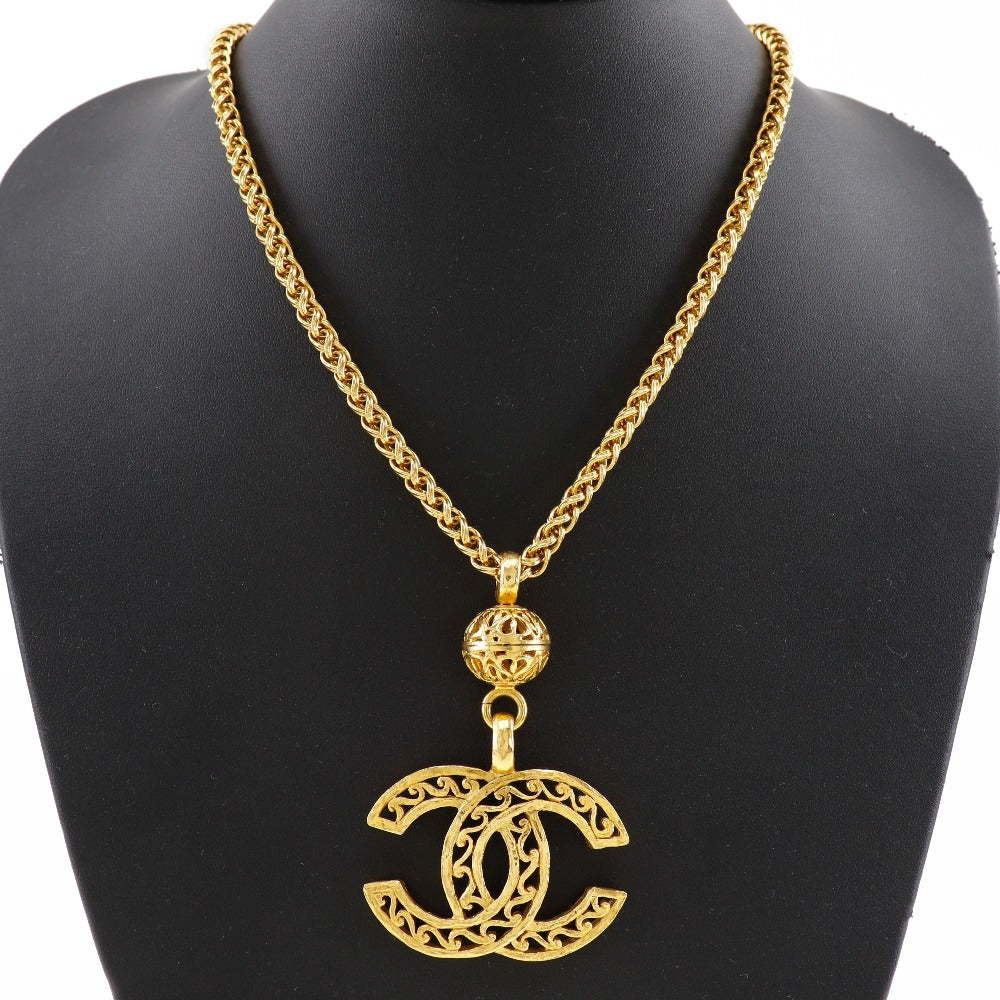 CHANEL Necklace Plated Gold gold Pendant vintage COCO Mark Women Used Authentic