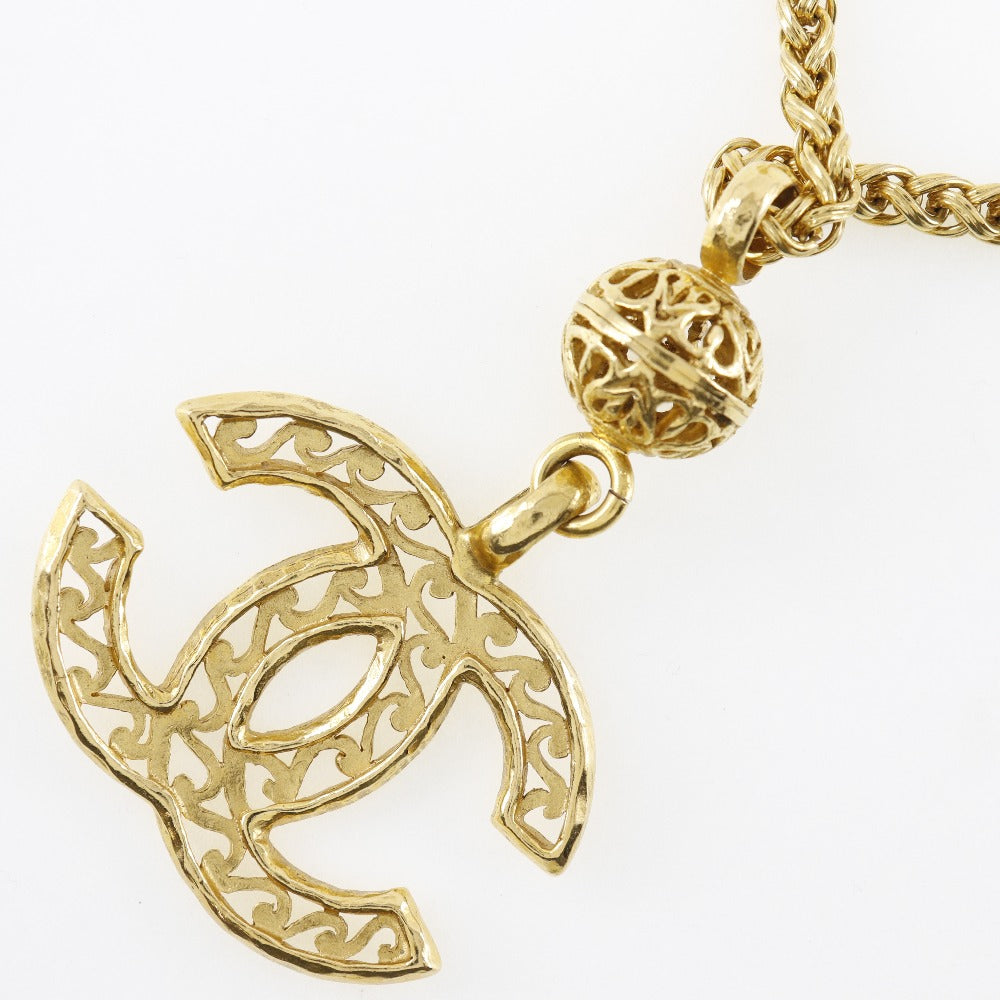 CHANEL Necklace Plated Gold gold Pendant vintage COCO Mark Women Used Authentic