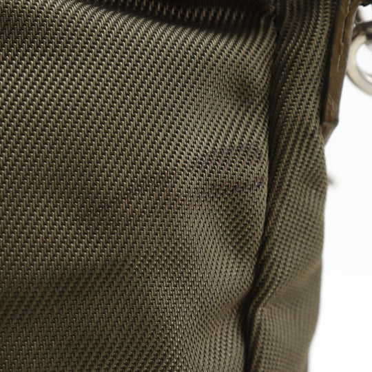 GUCCI Shoulder Bag 000.2404.0509 Nylon canvas khaki 2WAY Bamboo one belt Women Used Authentic