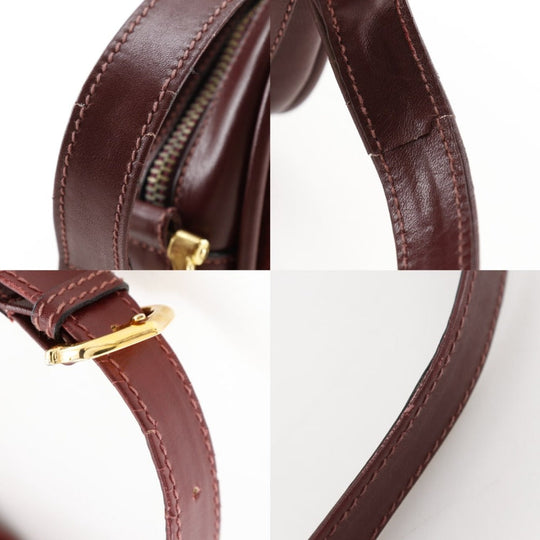 CARTIER Shoulder Bag Suede, Calfskin Bordeaux Must Line Women Used Authentic