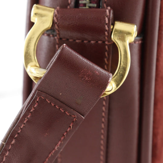 CARTIER Shoulder Bag Suede, Calfskin Bordeaux Must Line Women Used Authentic