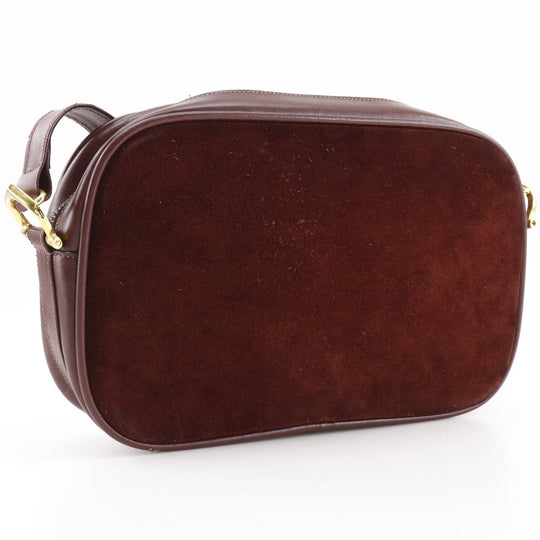 CARTIER Shoulder Bag Suede, Calfskin Bordeaux Must Line Women Used Authentic