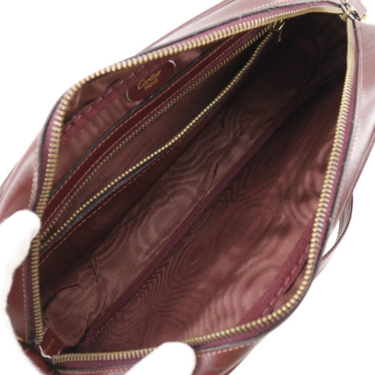 CARTIER Shoulder Bag Suede, Calfskin Bordeaux Must Line Women Used Authentic