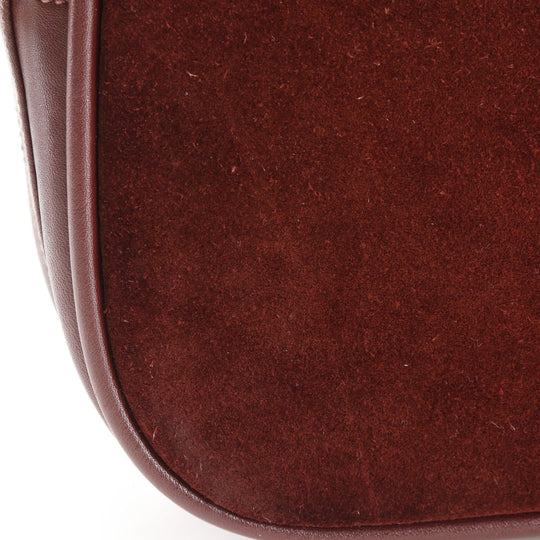 CARTIER Shoulder Bag Suede, Calfskin Bordeaux Must Line Women Used Authentic