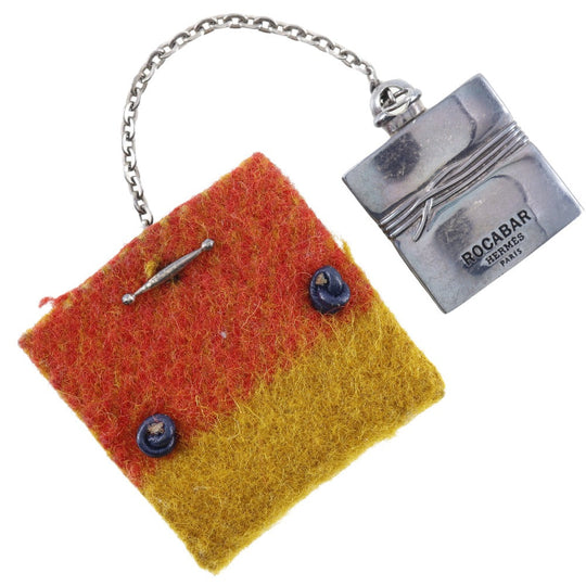 HERMES charm metallic Silver vintage Rocabal unisex(Unisex) Used Authentic