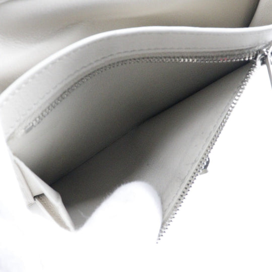 CELINE Bifold Wallet Calfskin Black / beige Medium strap Women Used Authentic