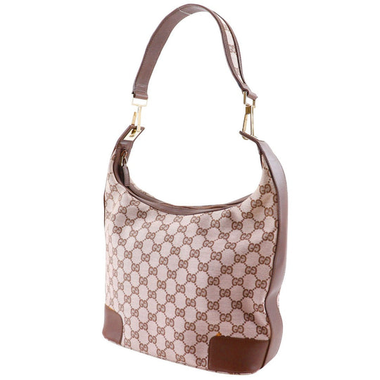 GUCCI Shoulder Bag 001.4204 GG canvas, leather Brown one belt Women Used Authentic