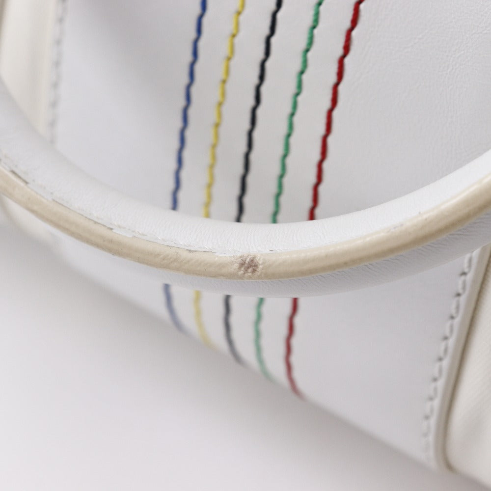 CELINE Handbag Nylon canvas, leather White 2004 Athens Olympics Limited Mini Boston Women Used Authentic