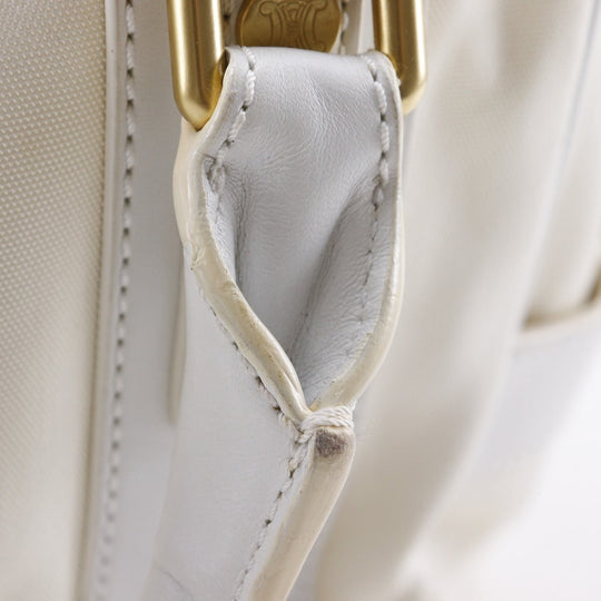 CELINE Handbag Nylon canvas, leather White 2004 Athens Olympics Limited Mini Boston Women Used Authentic