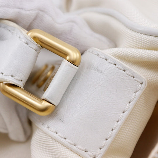 CELINE Handbag Nylon canvas, leather White 2004 Athens Olympics Limited Mini Boston Women Used Authentic