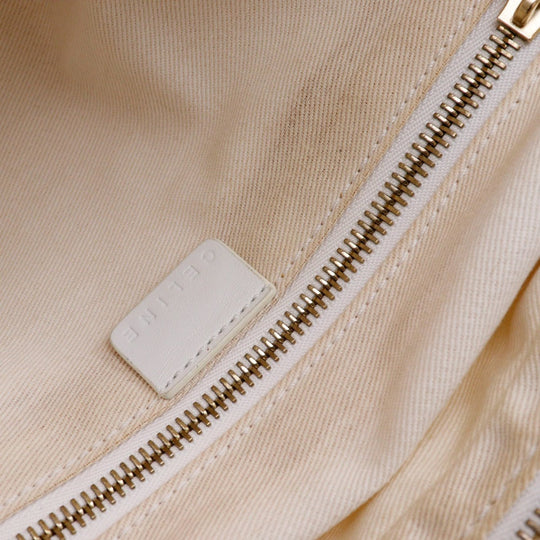 CELINE Handbag Nylon canvas, leather White 2004 Athens Olympics Limited Mini Boston Women Used Authentic