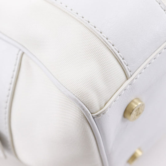 CELINE Handbag Nylon canvas, leather White 2004 Athens Olympics Limited Mini Boston Women Used Authentic