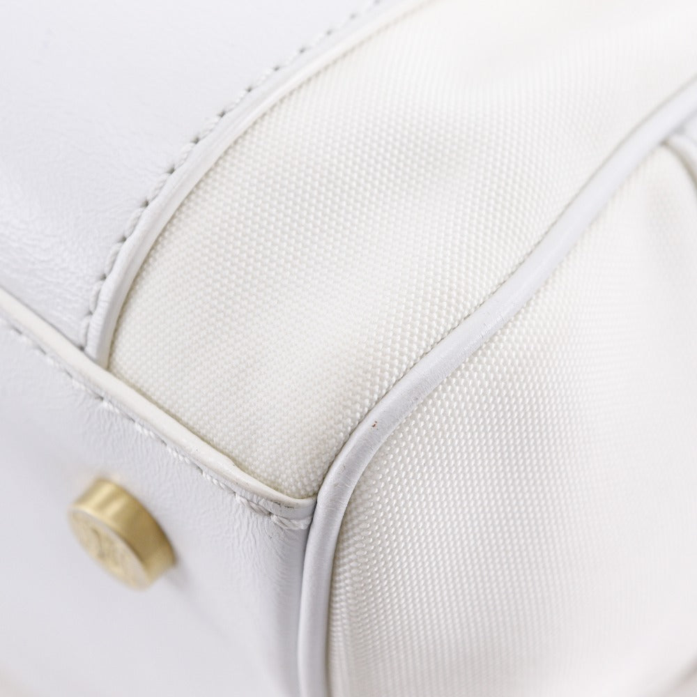 CELINE Handbag Nylon canvas, leather White 2004 Athens Olympics Limited Mini Boston Women Used Authentic
