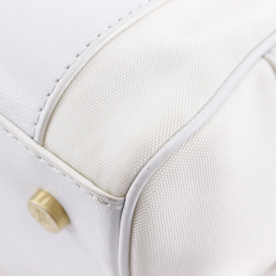 CELINE Handbag Nylon canvas, leather White 2004 Athens Olympics Limited Mini Boston Women Used Authentic