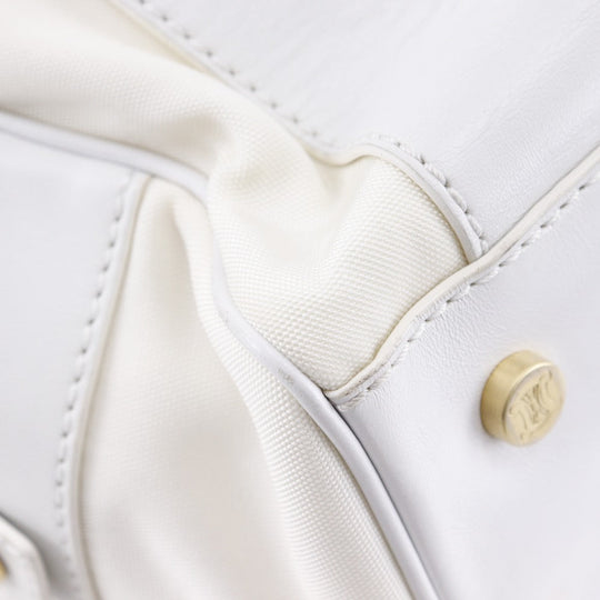 CELINE Handbag Nylon canvas, leather White 2004 Athens Olympics Limited Mini Boston Women Used Authentic