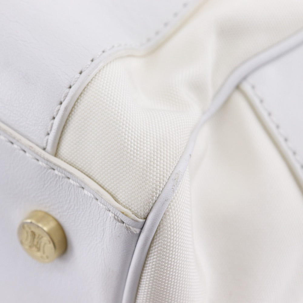 CELINE Handbag Nylon canvas, leather White 2004 Athens Olympics Limited Mini Boston Women Used Authentic
