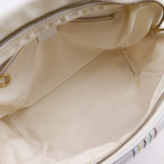 CELINE Handbag Nylon canvas, leather White 2004 Athens Olympics Limited Mini Boston Women Used Authentic
