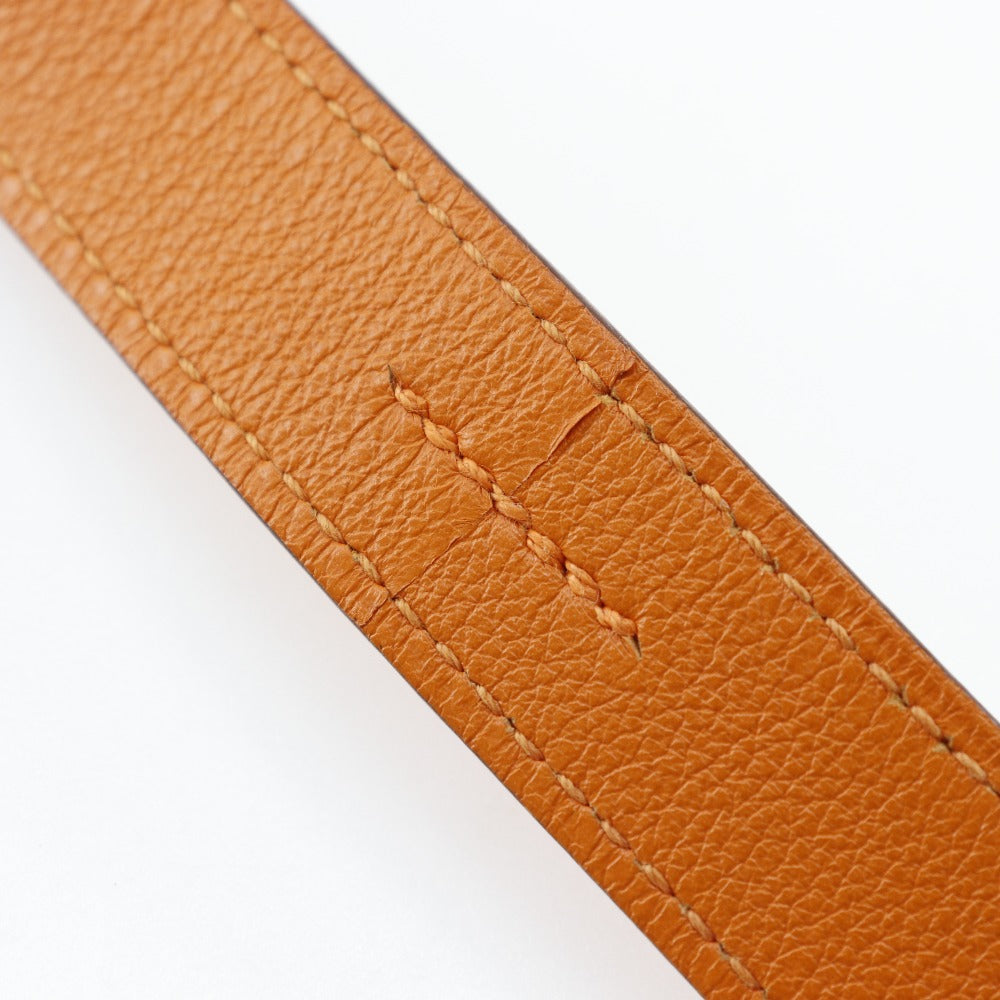 HERMES Shoulder Bag leather Orange one belt Masai Cut 32 Women Used Authentic