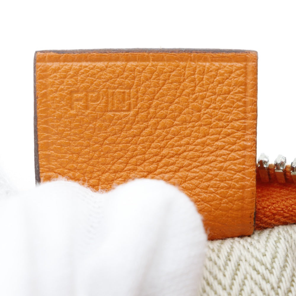 HERMES Shoulder Bag leather Orange one belt Masai Cut 32 Women Used Authentic