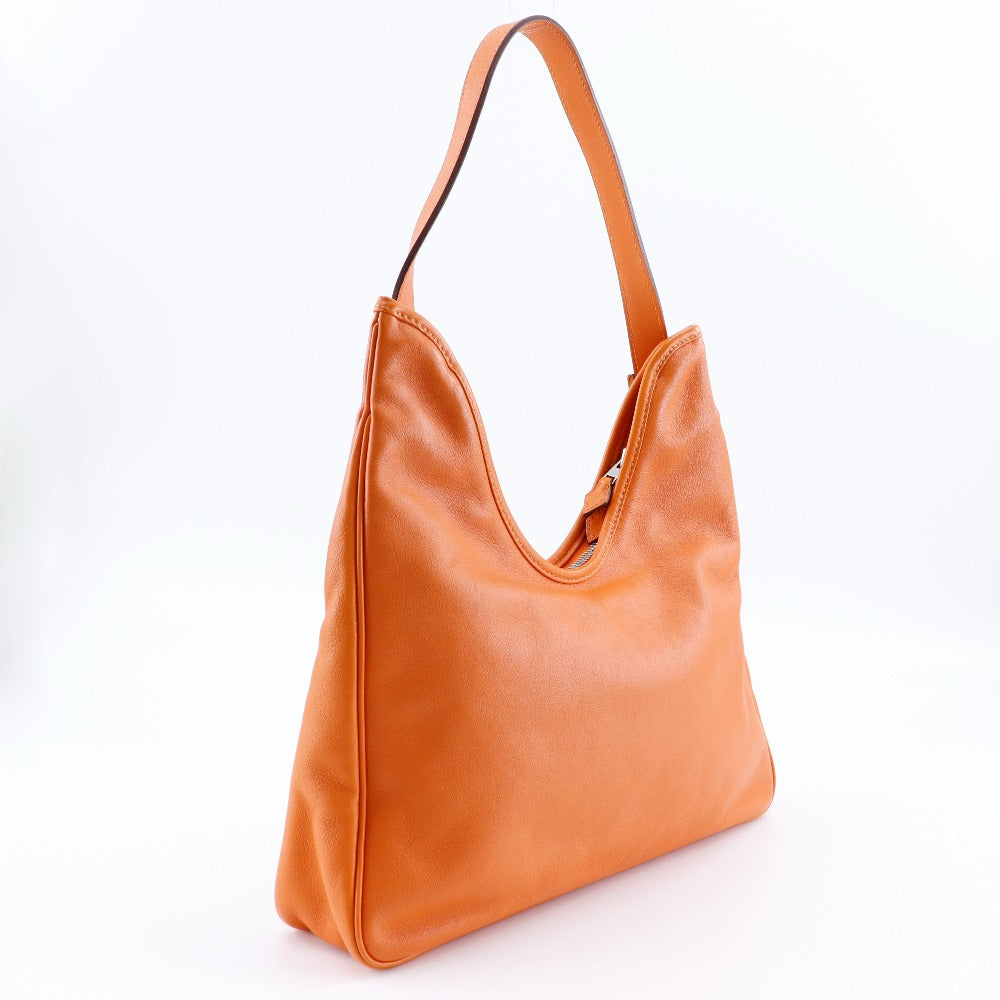 HERMES Shoulder Bag leather Orange one belt Masai Cut 32 Women Used Authentic