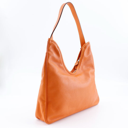 HERMES Shoulder Bag leather Orange one belt Masai Cut 32 Women Used Authentic