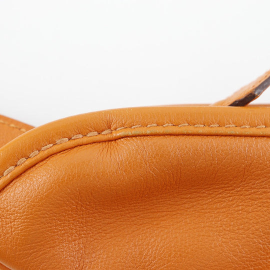 HERMES Shoulder Bag leather Orange one belt Masai Cut 32 Women Used Authentic