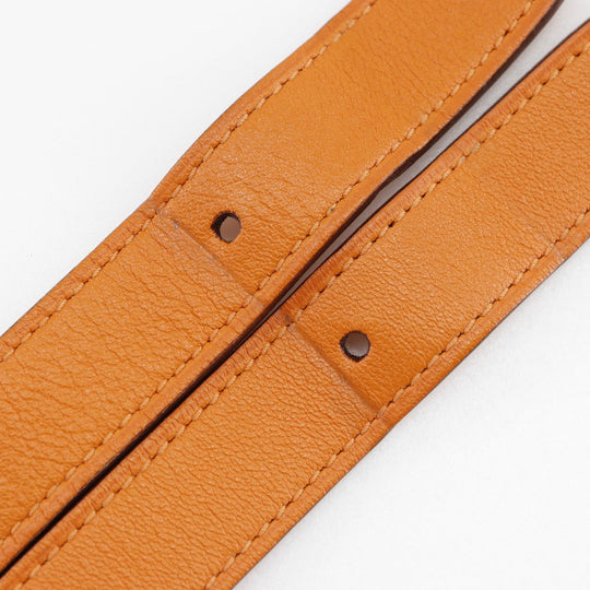 HERMES Shoulder Bag leather Orange one belt Masai Cut 32 Women Used Authentic