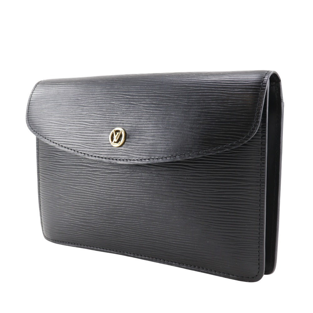 LOUIS VUITTON Clutch bag M52662 Epi Leather black business bag Montaigne 23 mens Used Authentic