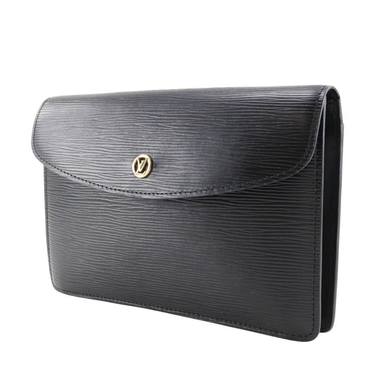 LOUIS VUITTON Clutch bag M52662 Epi Leather black business bag Montaigne 23 mens Used Authentic