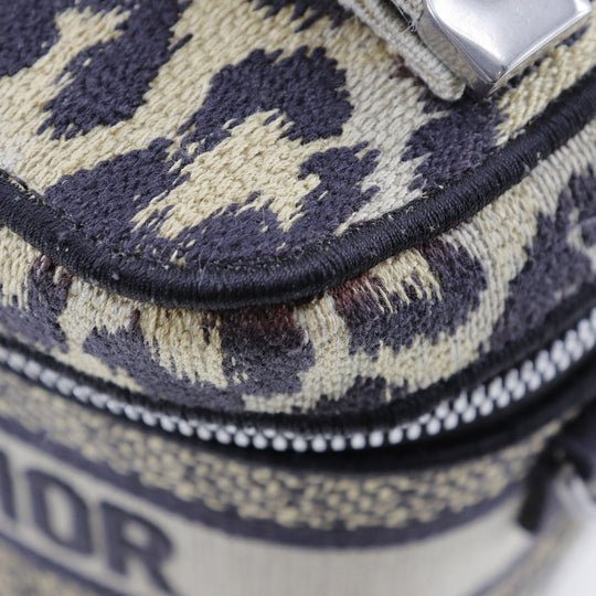 Christian Dior Handbag canvas beige Leopard 2WAYShoulder Vanity Women Used Authentic