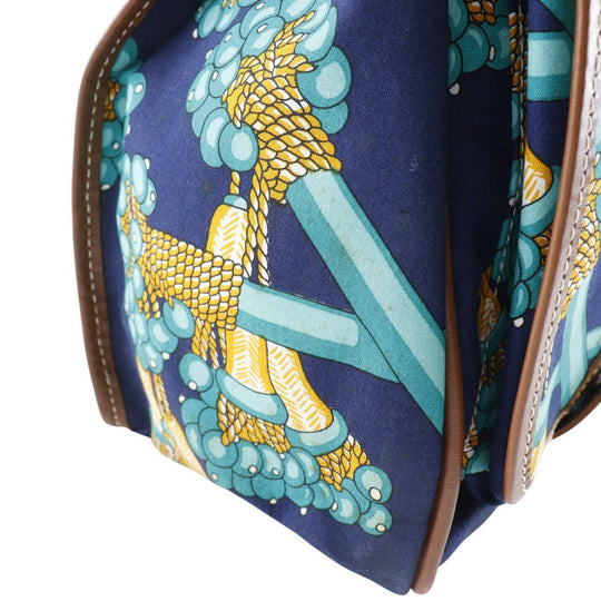 LOEWE Shoulder Bag canvas Navy blue vintage COLECCION JEREZ Collection line Women Used Authentic