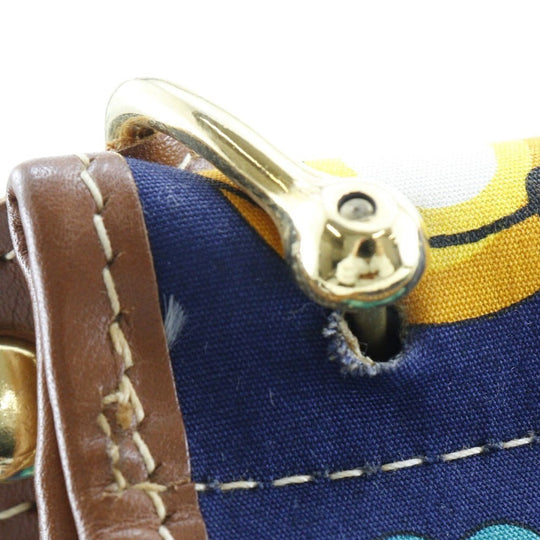 LOEWE Shoulder Bag canvas Navy blue vintage COLECCION JEREZ Collection line Women Used Authentic