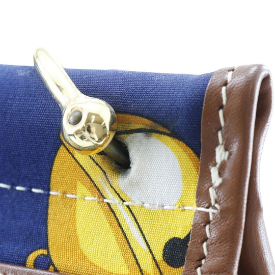 LOEWE Shoulder Bag canvas Navy blue vintage COLECCION JEREZ Collection line Women Used Authentic