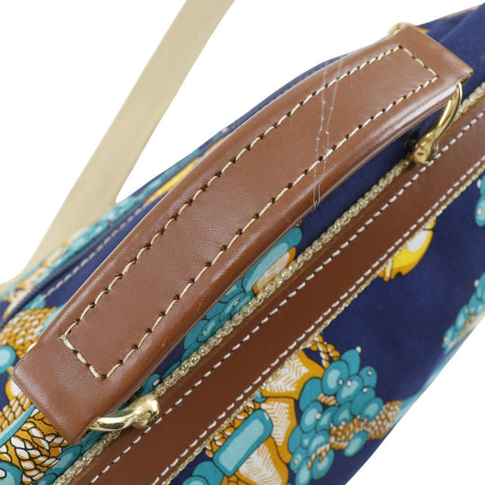 LOEWE Shoulder Bag canvas Navy blue vintage COLECCION JEREZ Collection line Women Used Authentic