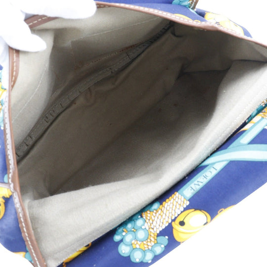 LOEWE Shoulder Bag canvas Navy blue vintage COLECCION JEREZ Collection line Women Used Authentic