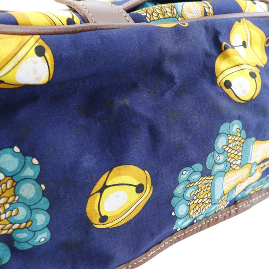 LOEWE Shoulder Bag canvas Navy blue vintage COLECCION JEREZ Collection line Women Used Authentic