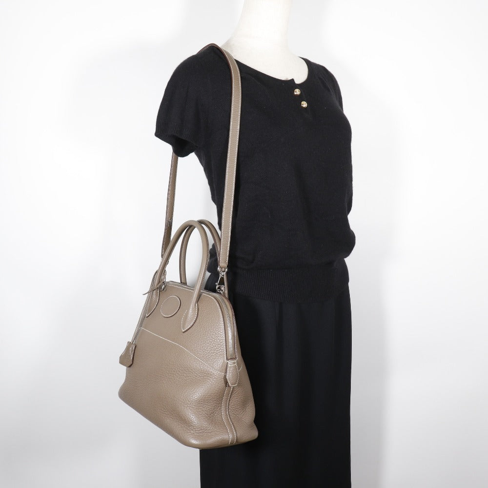 HERMES Handbag 029812CK-18 Taurillon Clemence gray Bored 31 Women Used Authentic