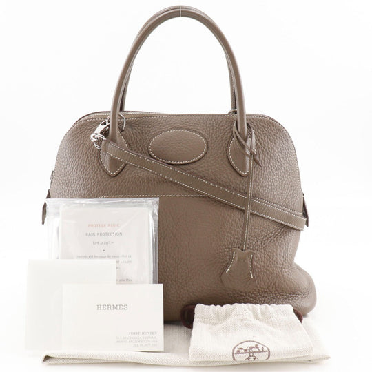 HERMES Handbag 029812CK-18 Taurillon Clemence gray Bored 31 Women Used Authentic
