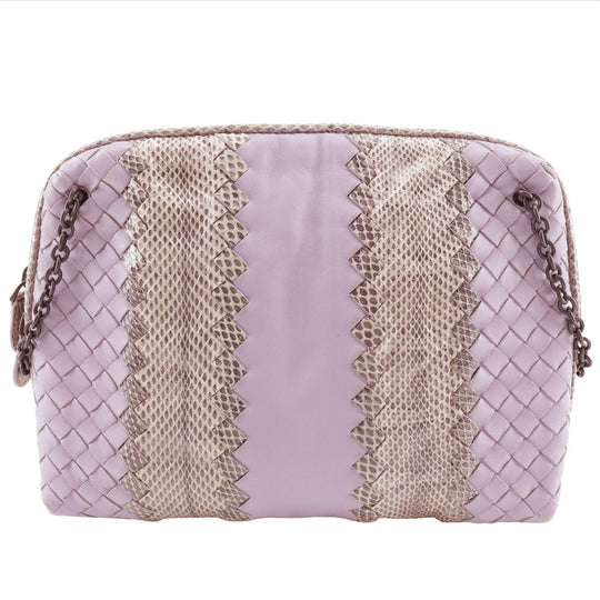 BOTTEGAVENETA Pouch Calf leather Laventer INTRECCIATO Women Used Authentic