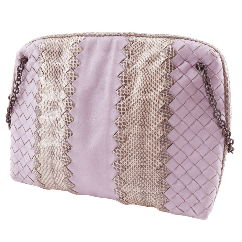 BOTTEGAVENETA Pouch Calf leather Laventer INTRECCIATO Women Used Authentic