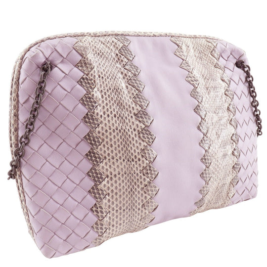 BOTTEGAVENETA Pouch Calf leather Laventer INTRECCIATO Women Used Authentic