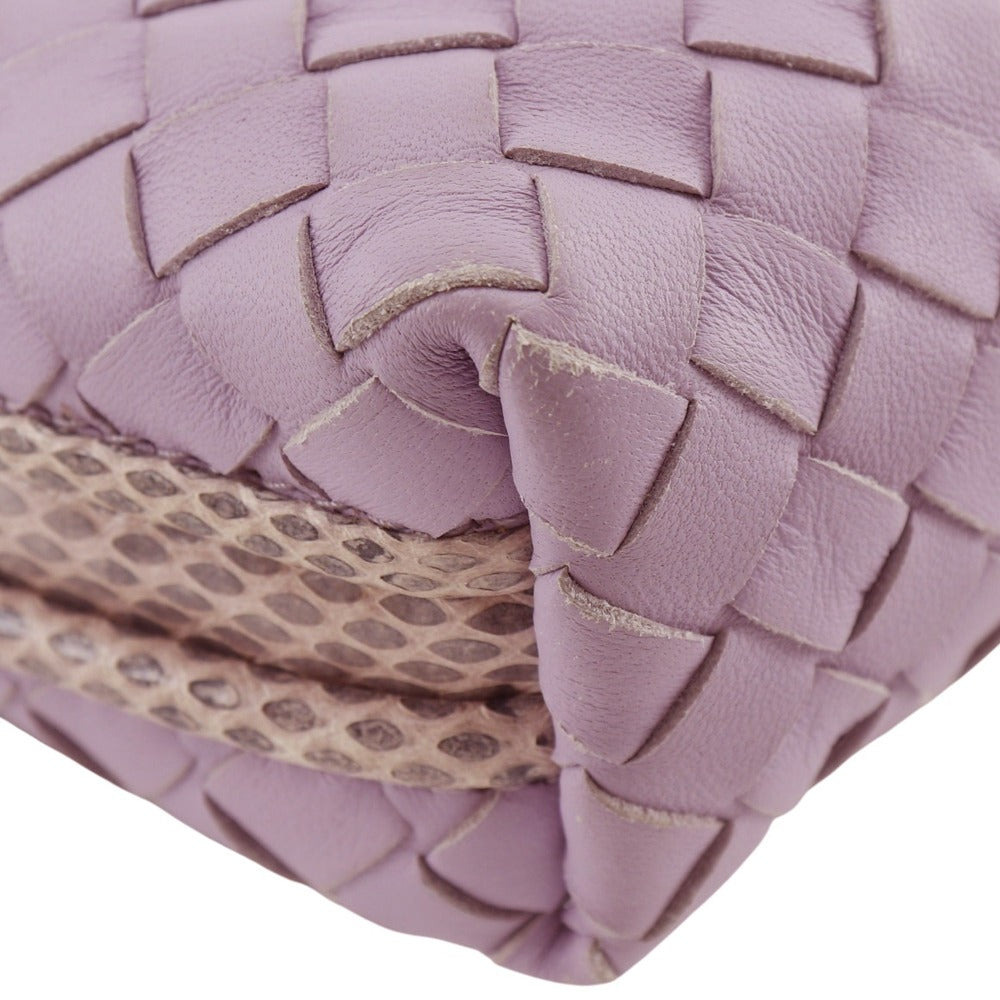 BOTTEGAVENETA Pouch Calf leather Laventer INTRECCIATO Women Used Authentic