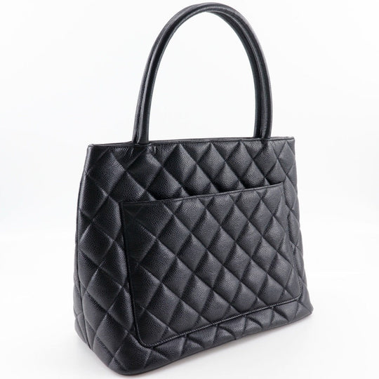 CHANEL Tote Bag A01804 Caviar skin black COCO Mark Replica Tote Women Used Authentic