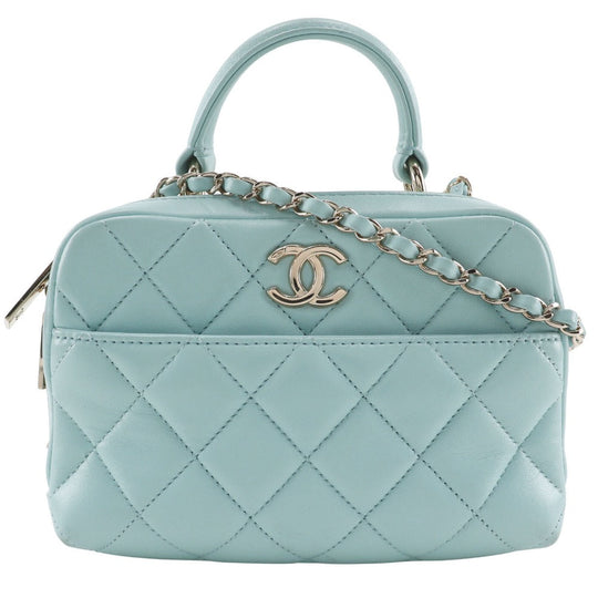 CHANEL Handbag Calfskin light blue 2WAYShoulder Matrasse Trendy COCO Mark Women Used Authentic