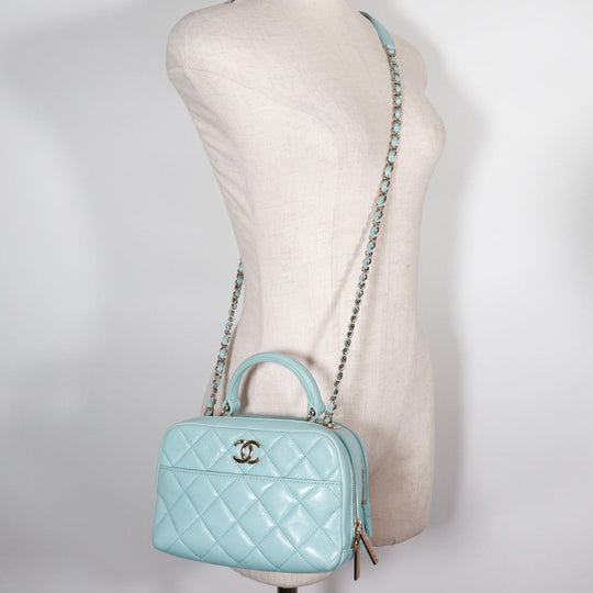 CHANEL Handbag Calfskin light blue 2WAYShoulder Matrasse Trendy COCO Mark Women Used Authentic